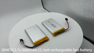 휴대용 지도된 테이블 빛을 위한 재충전용 804070 3.7v 3000mAh 11.1wh 리튬 중합체 전지