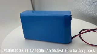 MSDS 인증 리튬 폴리머 배터리 팩 105080-3S 11.1v 5000mAh 55.5wh 리포 배터리