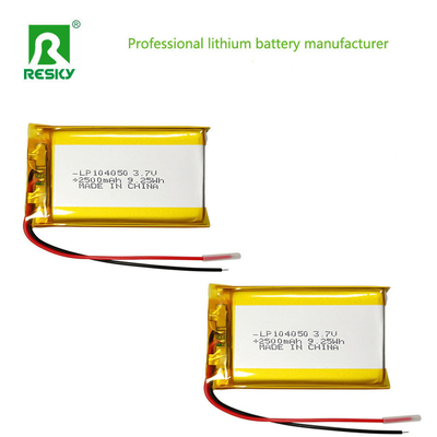 주문 리온 이온 배터리 104050 3.7v 7.4v 2500mAh 9.25wh 청각기용 리?? 폴리머 배터리 온라인 제조