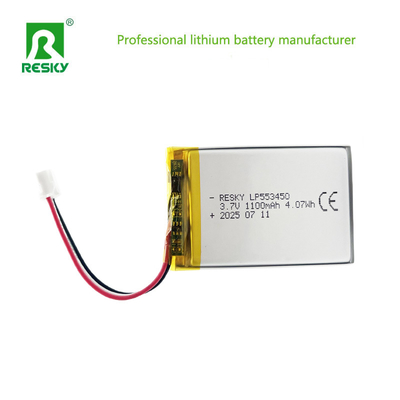 주문 재충전 리?? 배터리 553450 3.7V 1100mAh 1200mAh 4.07wh 저장 리포 배터리 셀 온라인 제조