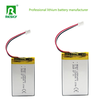 주문 리?? 폴리머 배터리 553450 3.7V 7.4V 1100mAh 1200mAh 카메라 프로젝터 온라인 제조