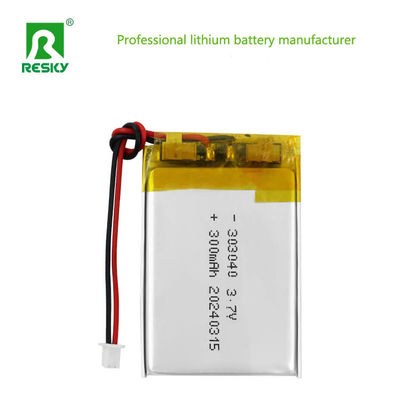주문 리튬 폴리머 배터리 셀 3.7V 303040 300mAh 1.11wh 충전식 Lipo 배터리 LED 램프용 온라인 제조