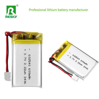 주문 리?? 폴리머 배터리 셀 602540 600mAh 3.7V 2.22wh 의료 모니터용 태양 리포 배터리 온라인 제조