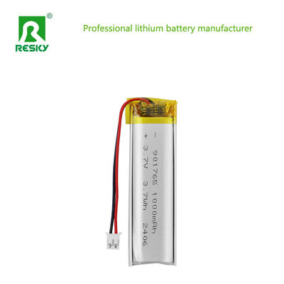 주문 리튬 폴리머 배터리 팩 901765 3.7V 1000mAh 3.7wh 충전식 전원 Lipo 배터리 온라인 제조