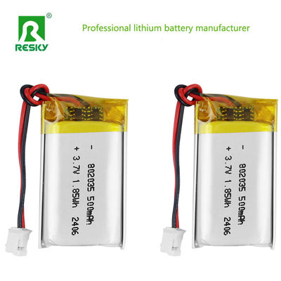 주문 리?? 폴리머 배터리 셀 802035 3.7V 500mAh 1.85wh 학습 장치용 재충전 배터리 온라인 제조