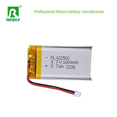 주문 전원 리포 배터리 LP602560 3.7v 4.2v 1000mAh 3.7wh 리튬 폴리머 배터리 스마트 잠금 장치용 온라인 제조