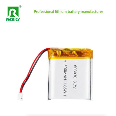 주문 리?? 이온 배터리 셀 603030 3.7v 500mAh 1.85wh 재충전 가능한 리 폴리머 배터리 팩 온라인 제조