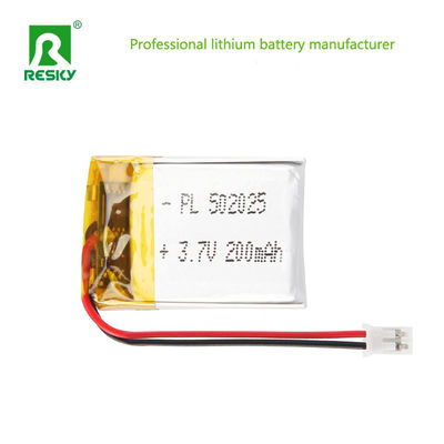 주문 재충전 가능한 리?? 이온 폴리머 배터리 502025 3.7V 200mAh 리포 배터리 온라인 제조