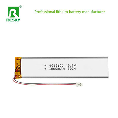 주문 Rechargeable Lithium Ion Batteries 4025100 3.7v 1000mAh 3.7wh Li Polymer Battery Cell 온라인 제조