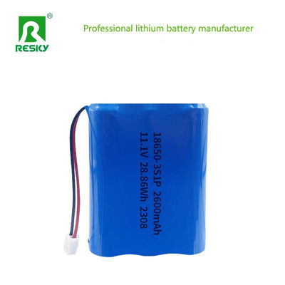 주문 18650 Batteries 11.1V 3s 2600mAh 28.86wh Rechargeable Li-ion Lithium Ion Battery Pack 온라인 제조