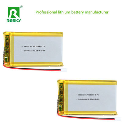 주문 Lithium Ion Battery Cell LP105060 3.7V 3500mAh 12.95wh Solar Rechargeable Lip Battery Pack 온라인 제조