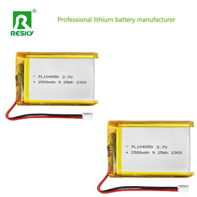 주문 Li-Ion Battery Cell 104050 3.7v 7.4v 2500mAh 9.25wh Rechargeable Li-Polymer Battery Pack 온라인 제조