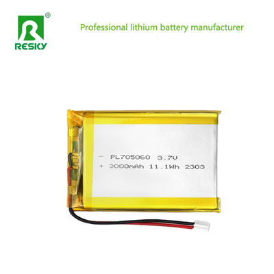 주문 Rechargeable Lipo Batteries Cell 705060 3000mAh 3.7V 11.1wh Power Li-ion Polymer Battery Pack 온라인 제조