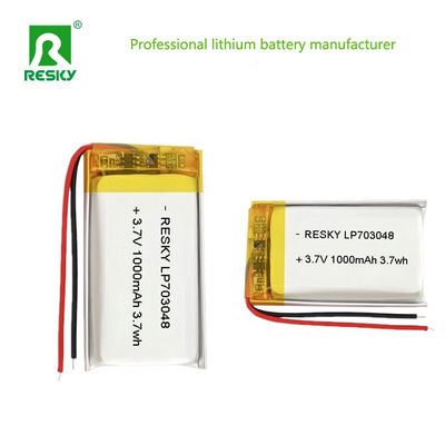 주문 Power Lipo Battery RESKY LP703048 3.7v 1000mAh 3.7Wh Rechargeable Lithium Polymer Batteries 온라인 제조