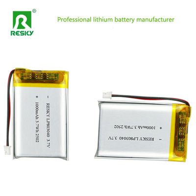 주문 Rechargeable Lipo Lifepo4 Batteries 803040 3.7v 1000mAh 3.7wh Solar Lithium Polymer Battery Cell 온라인 제조