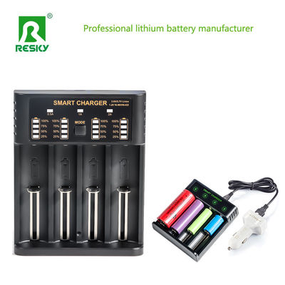 4.2V 재충전 배터리 충전기 4 슬롯 500mA 1A 2A 리타이온 실린더 배터리