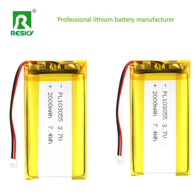 전력 리?? 이온 셀 103055 3.7V 2000mAh 7.4wh 재충전 가능한 리?? 폴리머 배터리