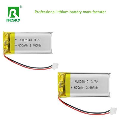 전원 리튬 셀 802045 3.7V 750mAh 충전식 리튬 이온 폴리머 배터리 (스마트 기기용)
