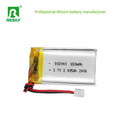리?? 폴리머 배터리 팩 802040 3.7V 7.4V 650mAh 2.4wh 전력 리-폴리머 배터리 LED 램프