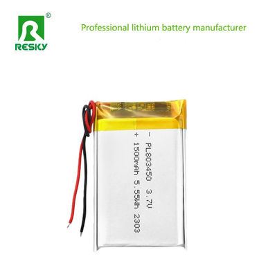 Flat Power Lithium Battery Cell 803450 3.7v 1500mAh 5.55wh Rechargeable Lipo Polymer Battery Pack